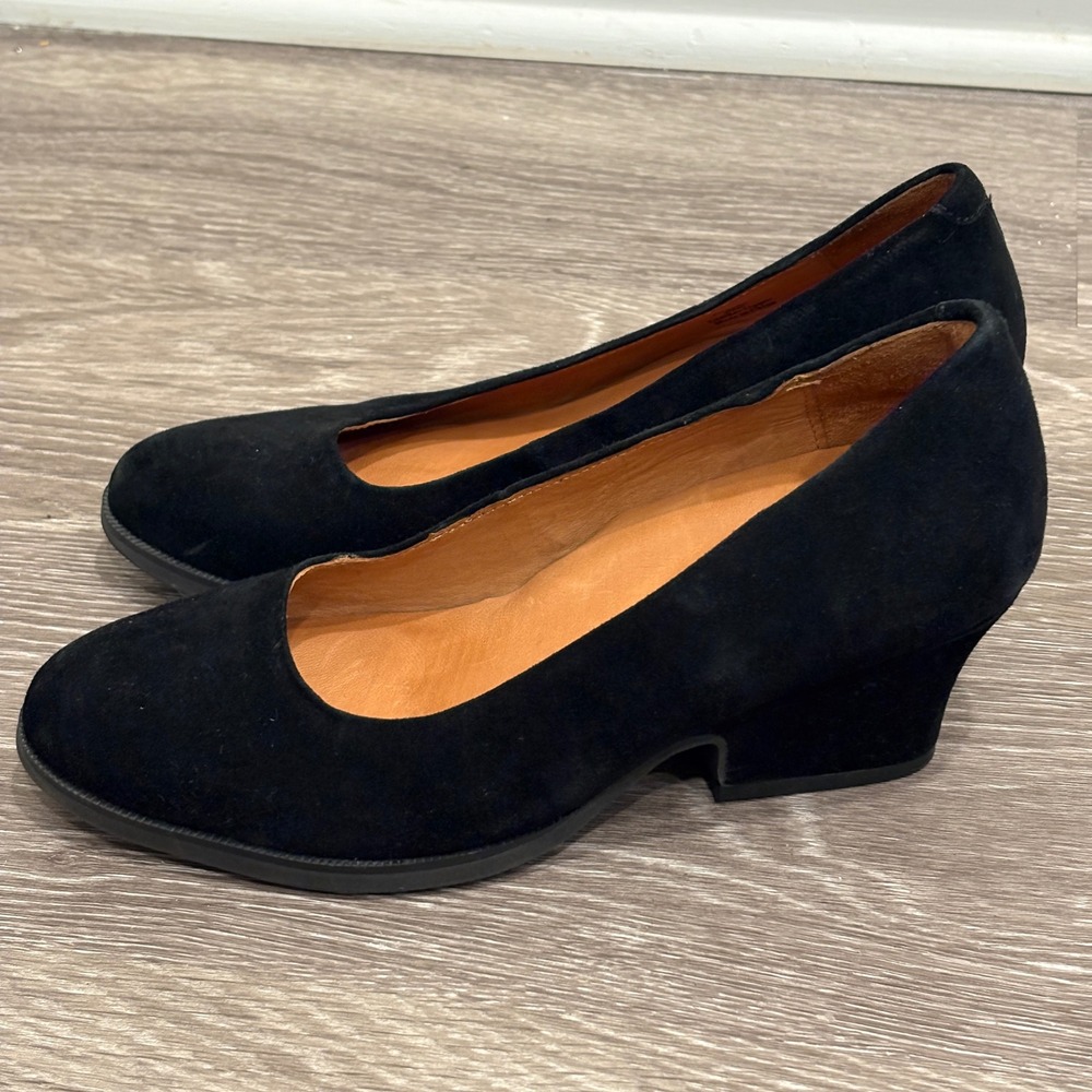 L'Amour Des Pieds Jolanda Black Suede Low Pumps Womens 6.5 Comfort Heels Career